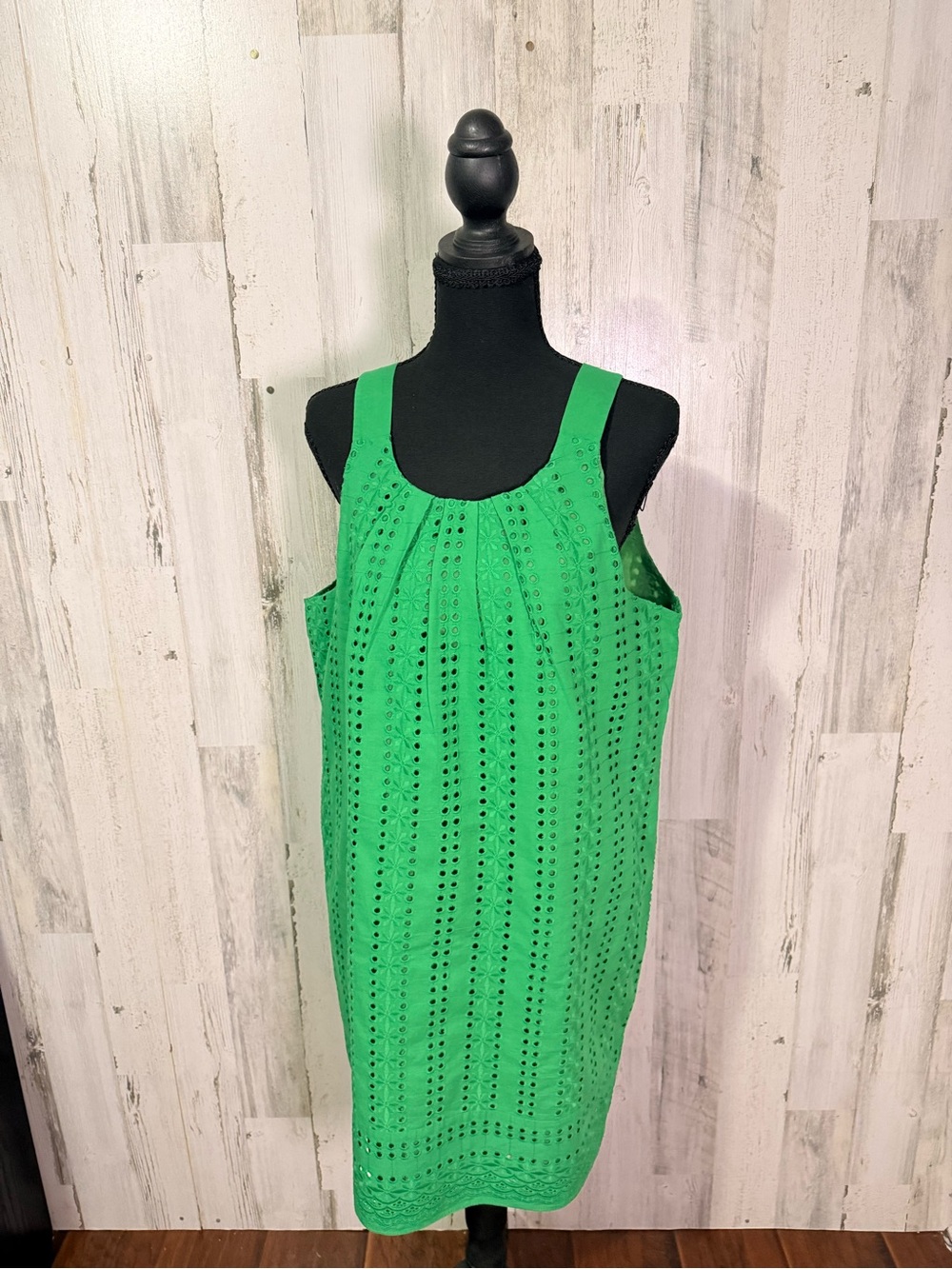 Isabel & Nina Green Eyelet Sleeveless Dress Size 12 100% Cotton - Picture 3 of 9
